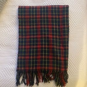 J Crew Scarf red green blue yellow plaid
